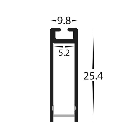 Suspended Black Aluminium Profile - HV9693-1045-BLK-3M