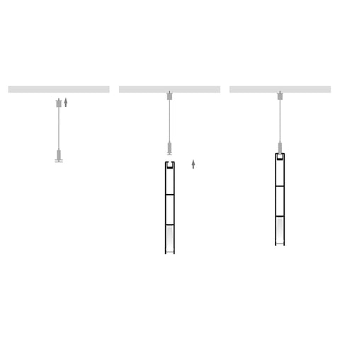 Suspended Black Aluminium Profile - HV9693-1089-BLK