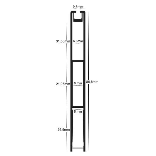 Suspended White Aluminium Profile - HV9693-1089-WHT