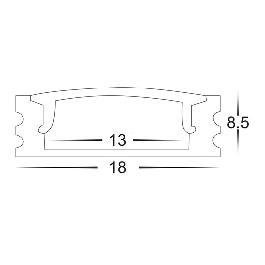 Shallow Square Aluminium Profile - HV9693-1707-EC