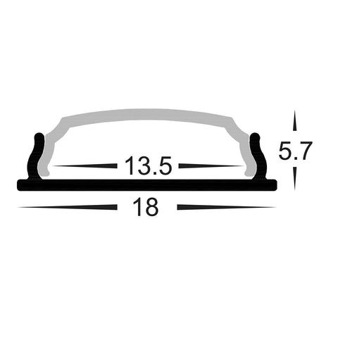Shallow Square Bendable Aluminium Profile - 3 Meter HV9693-1806-3M