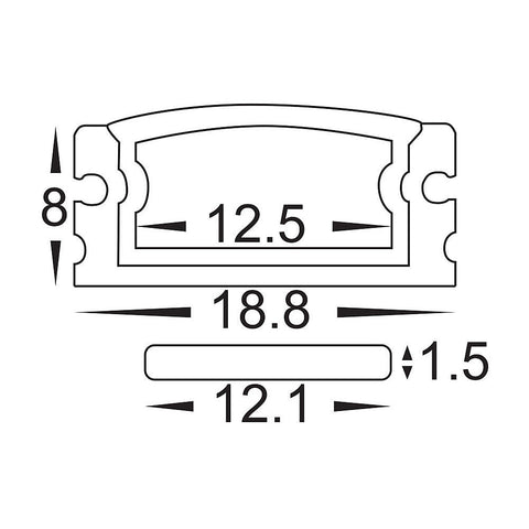 Shallow Square Weatherproof Aluminium Profile - HV9693-1808-EC