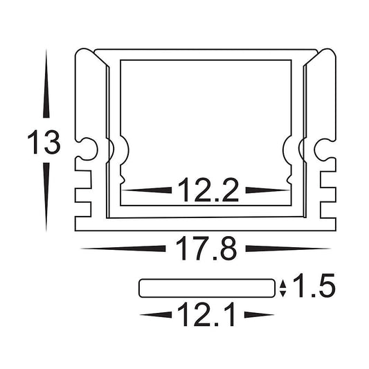 Shallow Square Weatherproof Aluminium Profile - HV9693-1812