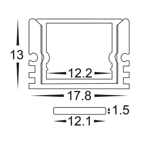 Shallow Square Weatherproof Aluminium Profile - HV9693-1812-EC