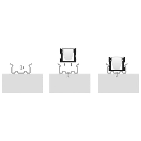 Deep White Square Aluminium Profile - HV9693-1815-WHT