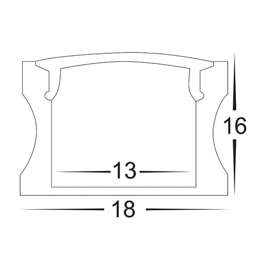 Deep Black Square Aluminium Profile - HV9693-1815-BLK-EC