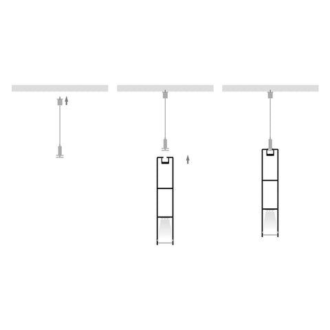 Suspended White Aluminium Profile - HV9693-1896-WHT-EC