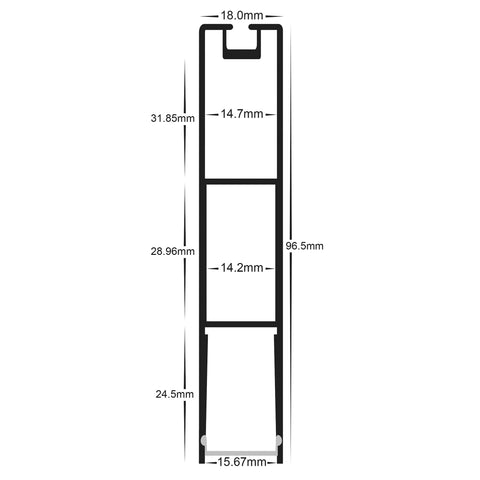 Suspended White Aluminium Profile - HV9693-1896-WHT-EC
