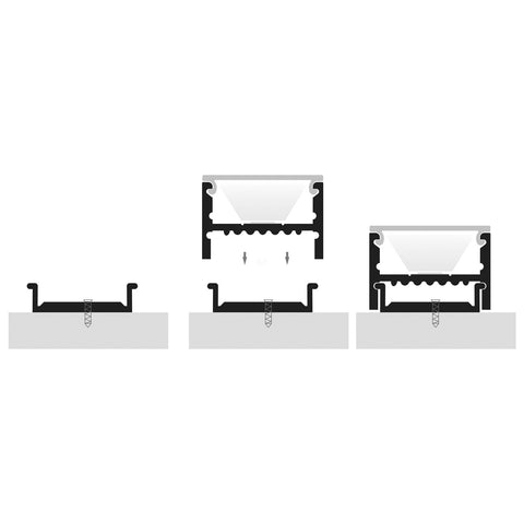 Shallow Square Aluminium Profile - HV9693-1922-3M