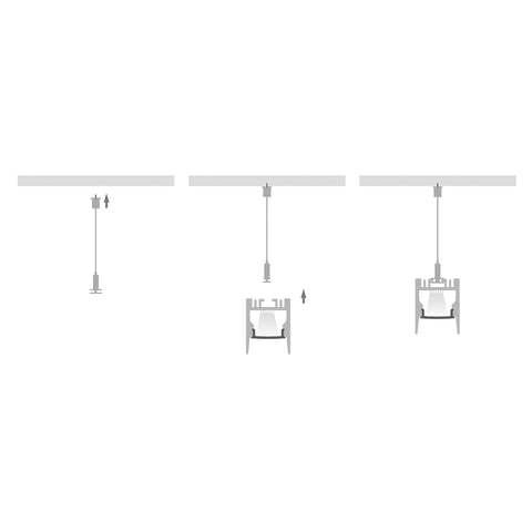 Suspended or Surface Mounted White Aluminium Profile - HV9693-2025-WHT-EC