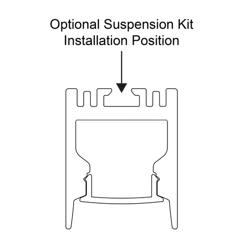 Suspended or Surface Mounted Black Aluminium Profile - HV9693-2025-BLK-3M