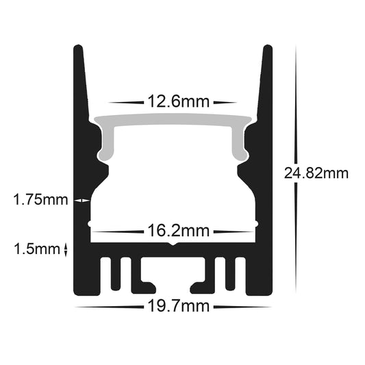Suspended or Surface Mounted White Aluminium Profile - HV9693-2025-WHT