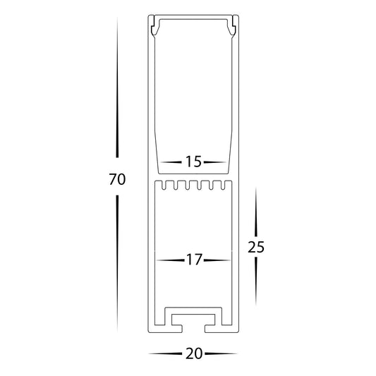 Suspended White Aluminium Profile - HV9693-2070-WHT