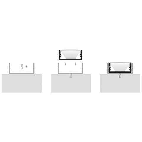 Black Shallow Square Aluminium Profile - HV9693-2310-BLK