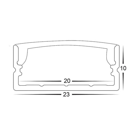 Black Shallow Square Aluminium Profile - HV9693-2310-SD