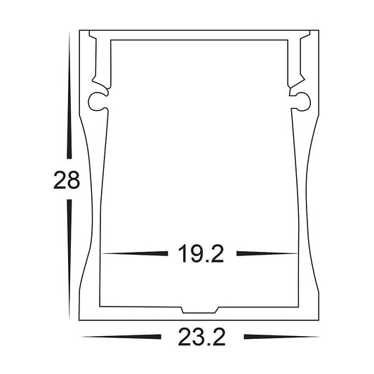 Deep Square Aluminium Profile - HV9693-2320-3M