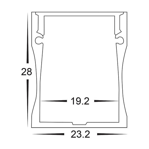 Deep Square Aluminium Profile - HV9693-2320-3M