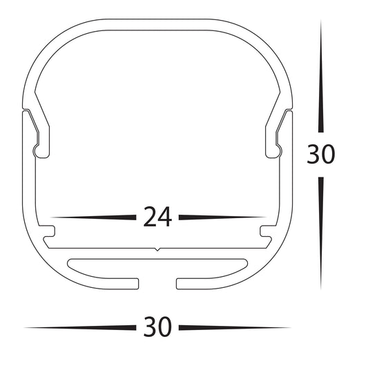 Aluminium Profile with Rounded Diffuser - HV9693-3030