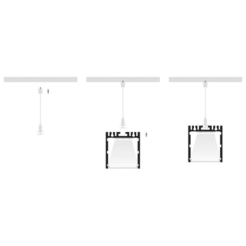 Black Deep Square Aluminium Profile - HV9693-3537-BLK-EC