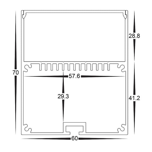 Black Deep Square Profile - HV9693-6070-BLK-EC
