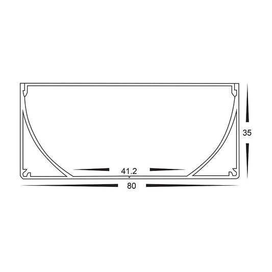 Large Deep Square Aluminium Profile - HV9693-8035
