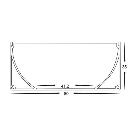 Large Deep Square Aluminium Profile - HV9693-8035-3M