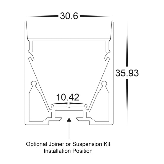 Deep Square Aluminium Profile - HV9693-3136-EC