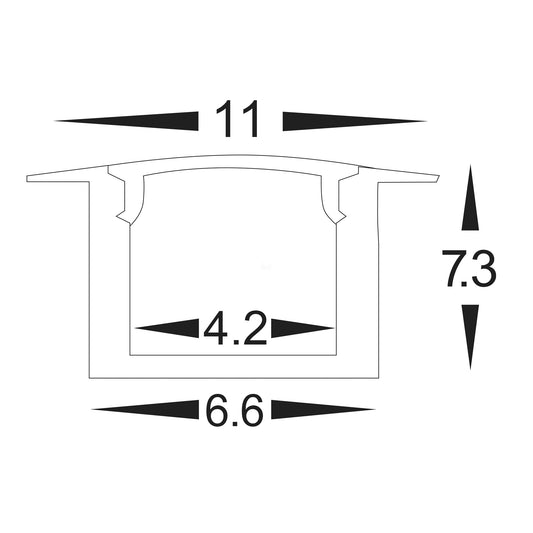 Micro Aluminium Recessed Profile - HV9695-1107-MC
