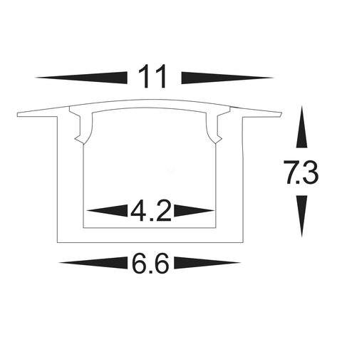 Micro Aluminium Recessed Profile - HV9695-1107-EC