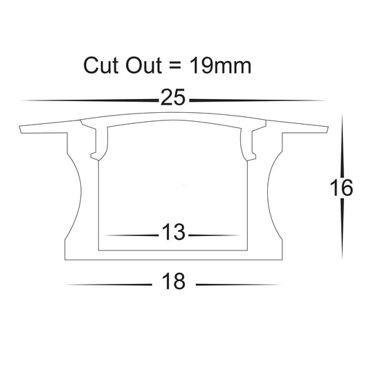 Deep Square Winged Aluminium Profile - HV9695-2515