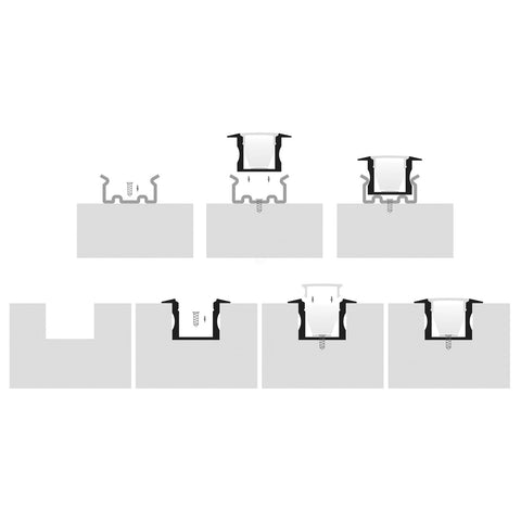 Deep Square Winged Aluminium Profile - HV9695-2515