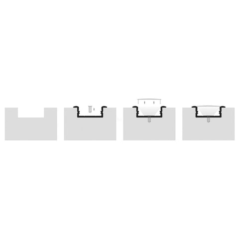 Shallow Square Winged Aluminium Profile 30mm x 10mm HV9695-2810-3M