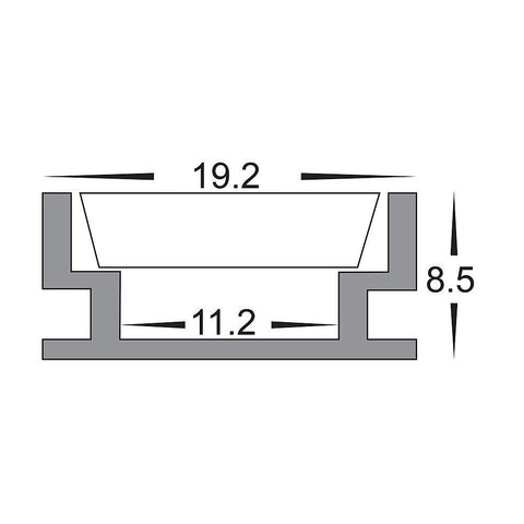 Shallow Trafficable Aluminium Profile - HV9698-1908