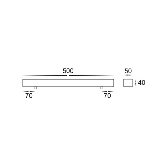 HV9705-5050-WHT- 500mm Rectangle Surface Mounted White Pendant Canopy - HV9705-5050-WHT