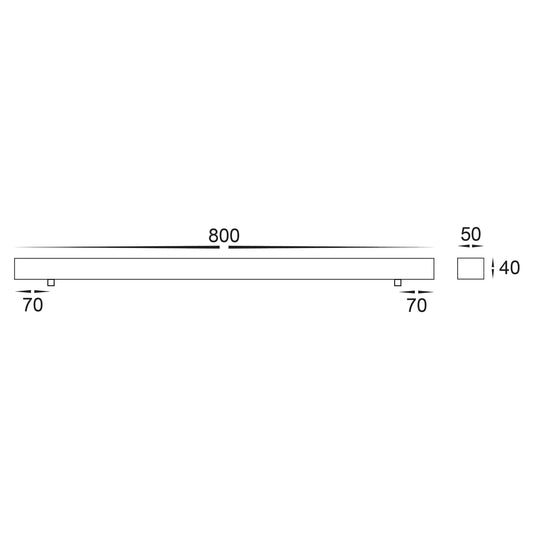 800mm Rectangle Surface Mounted Black Pendant Canopy - HV9705-5080-BLK