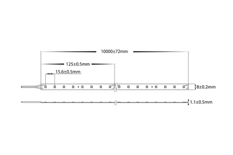 4.8w 24v DC IP20 LED Strip 5500k - HV9722-IP20-64-5K