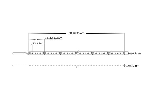 9.6w IP20 Micro LED Strip 3000k - HV9733-IP20-180-3K