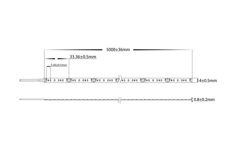 9.6w IP20 Micro LED Strip 4000k - HV9733-IP20-180-4K