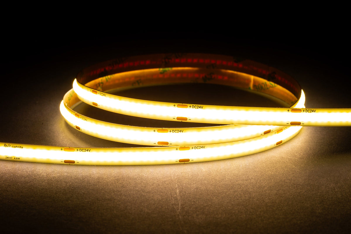 4.8w IP20 24v DC 4000K COB Dotless LED Strip - HV9760-IP20-320-4K