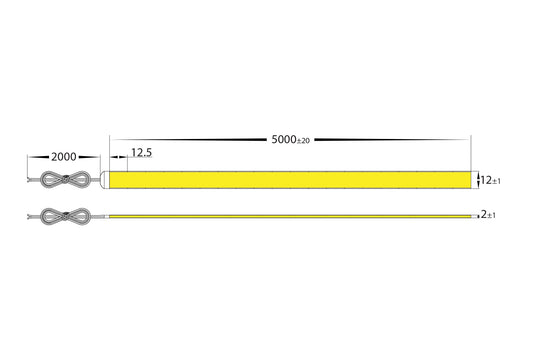 15w IP20 24v DC COB 4000K LED Strip - HV9761-IP20-1280-4K
