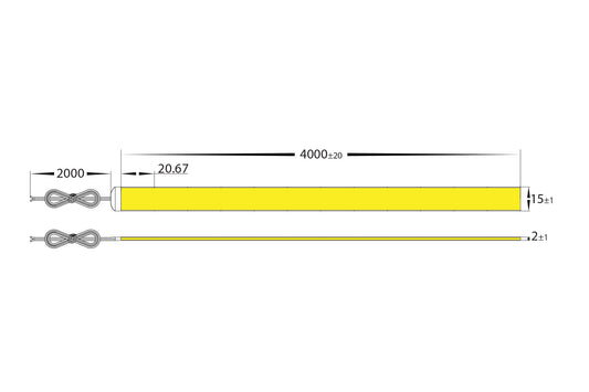 25w IP20 24v DC 4000K COB LED Strip - HV9761-IP20-1920-4K