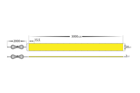 30w IP20 24v DC COB LED Strip 3000k - HV9761-IP20-3072-3K-30M