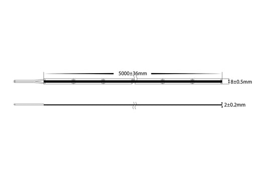 HV9761-IP20-528-5K-30M - 12w IP20 24v DC 5500K Free Cut COB Dotless LED Strip