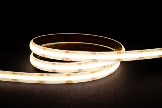 HV9761-IP54-608-CT-10M - 14.4w IP54 24v DC CT COB Dotless LED Strip
