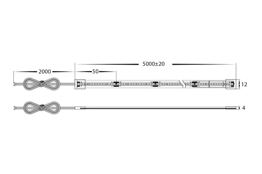 9.6w IP67 24v DC 4000K COB Dotless LED Strip - HV9761-IP67-320-4K-10M