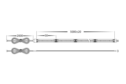 HV9762-IP54-480-5K-10M - 14.4w IP54 24v DC 5500K CSP Dotless LED Strip