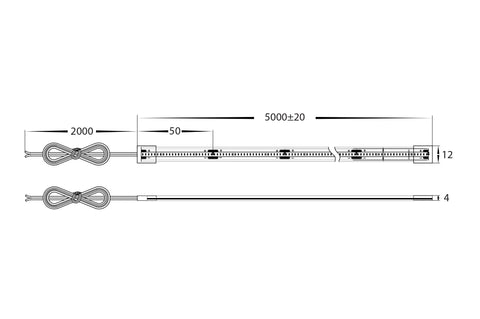 HV9762-IP67-320-3K - 10w IP67 24v DC 3000K CSP Dotless LED Strip