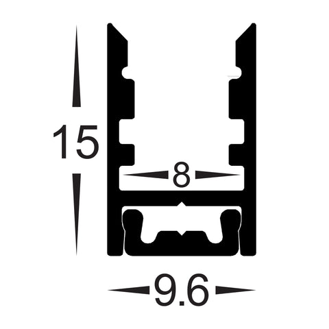 HV9792-ALU - Aluminium Channel to suit HV9792 Flexible Side Bend Neon LED Strip