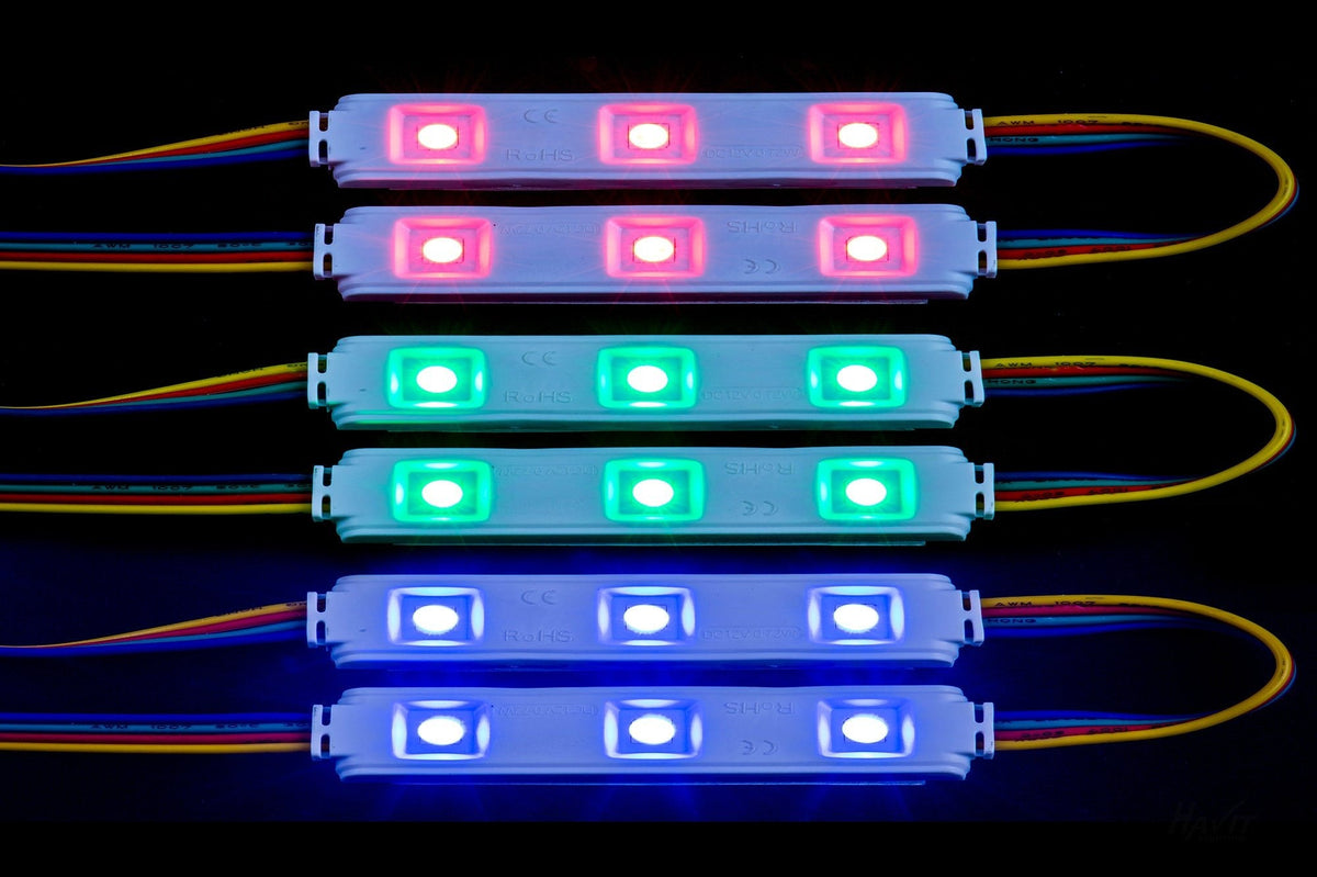 HV9794-IP65-20-RGB - 0.72w IP65 12v DC Signage Modules RGB