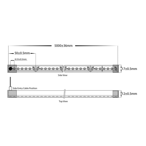 HV9795-IP67-200-5K-20M - 14.4w IP67 24v DC Side Bend HaviFlex Flexible Neon LED Strip 5500k
